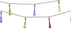 * Outdoor Lighting|Best Deal Patriot Lighting® 15′ 9″ 20-Light Droplet Solar-Powered Led String Light