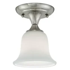 * Indoor Lighting|Best Deal Patriot Lighting® Paige Satin Nickel 1-Light Semi-Flush Mount Ceiling Light