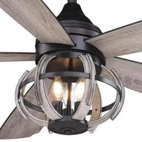 * Ceiling Fans|Best Deal Patriot Lighting® Elegant Home Nixie 52″ New Bronze & Distressed Wood Indoor Ceiling Fan