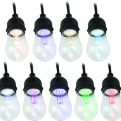 * Outdoor Lighting|Best Deal Patriot Lighting® 36′ Plug-In 18-Light Integrated Led Color-Changing String Light