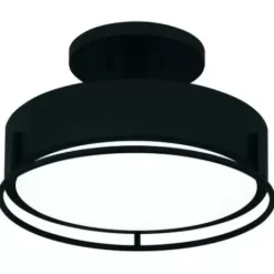 * Indoor Lighting|Best Deal Patriot Lighting® Devak Matte Black Integrated Led Semi-Flush Mount Ceiling Light