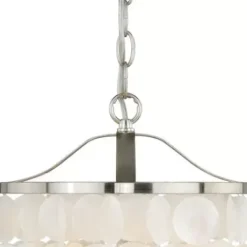 * Indoor Lighting|Best Pirce Patriot Lighting® Elsa Capiz Shell Satin Nickel Pendant