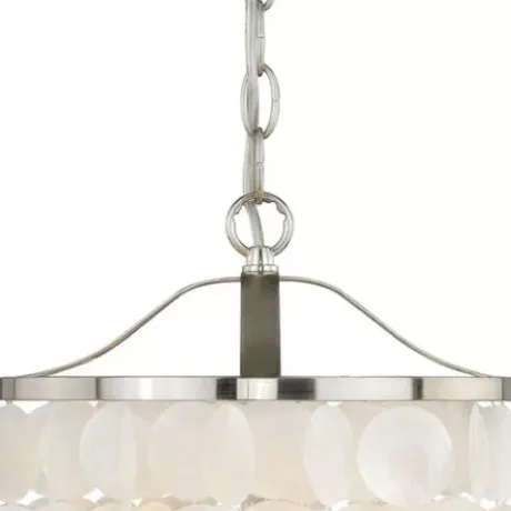 * Indoor Lighting|Best Pirce Patriot Lighting® Elsa Capiz Shell Satin Nickel Pendant