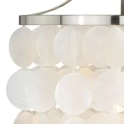 * Indoor Lighting|Best Pirce Patriot Lighting® Elsa Capiz Shell Satin Nickel Pendant