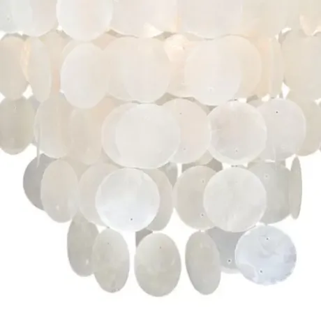 * Indoor Lighting|Best Pirce Patriot Lighting® Elsa Capiz Shell Satin Nickel Pendant