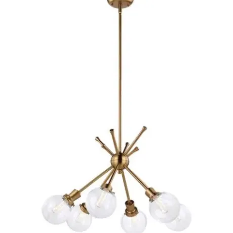 * Indoor Lighting|Best Pirce Patriot Lighting® Atom Golden 6-Light Chandelier