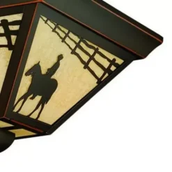 * Indoor Lighting|Best Pirce Patriot Lighting® Cowboy Burnished Bronze 3-Light Flush Mount Ceiling Light