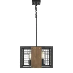 * Indoor Lighting|Best Pirce Patriot Lighting® Elegant Home Finn Iii Black Rustic Wood Cage Pendant