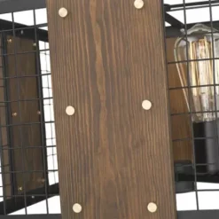 * Indoor Lighting|Best Pirce Patriot Lighting® Elegant Home Finn Iii Black Rustic Wood Cage Pendant