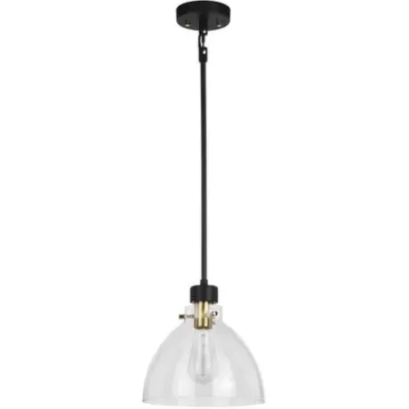 * Indoor Lighting|Best Pirce Patriot Lighting® Kenzie Matte Black & Gold 1-Light Pendant