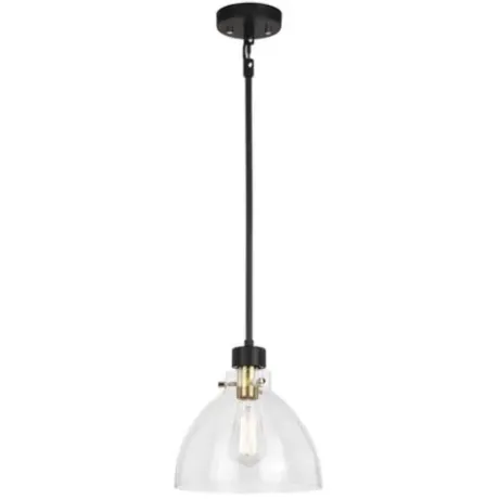 * Indoor Lighting|Best Pirce Patriot Lighting® Kenzie Matte Black & Gold 1-Light Pendant