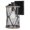 * Outdoor Lighting|Best Pirce Patriot Lighting® Elegant Home Bodhi Black & Replica Wood Outdoor Wall Light