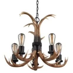 * Indoor Lighting|Best Pirce Patriot Lighting® Norwood 5-Light Black Walnut Chandelier