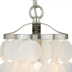 * Indoor Lighting|Best Pirce Patriot Lighting® Elsa Capiz Shell Satin Nickel Pendant
