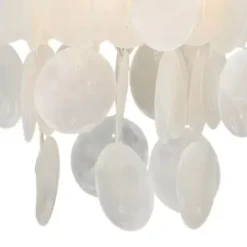 * Indoor Lighting|Best Pirce Patriot Lighting® Elsa Capiz Shell Satin Nickel Pendant