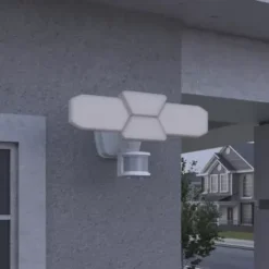 * Outdoor Lighting|Best Pirce Patriot Lighting® Dualux White Led 4-Head Motion Sensor Outdoor Security Flood Light