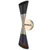 * Indoor Lighting|Best Pirce Patriot Lighting® Gladen Matte Black & Gold 2-Light Indoor Wall Light