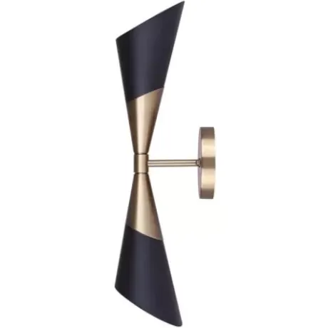 * Indoor Lighting|Best Pirce Patriot Lighting® Gladen Matte Black & Gold 2-Light Indoor Wall Light