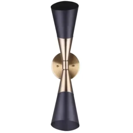 * Indoor Lighting|Best Pirce Patriot Lighting® Gladen Matte Black & Gold 2-Light Indoor Wall Light