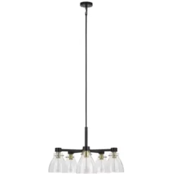 * Indoor Lighting|Best Pirce Patriot Lighting® Kenzie Matte Black & Gold 5-Light Chandelier