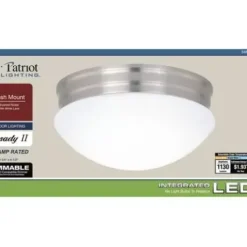 * Indoor Lighting|Best Pirce Patriot Lighting® Brady Ii Brushed Nickel Integrated Led Flush Mount Ceiling Light