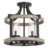 * Indoor Lighting|Best Reviews Of Patriot Lighting® Elegant Home Brooklyn Natural Iron & Distressed Faux Wood 4-Light Pendant