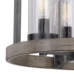 * Indoor Lighting|Best Reviews Of Patriot Lighting® Elegant Home Brooklyn Natural Iron & Distressed Faux Wood 4-Light Pendant