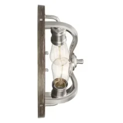 * Indoor Lighting|Best Reviews Of Patriot Lighting® Waverly Satin Nickel & Wood 2-Light Flush Mount Ceiling Light