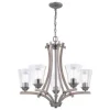 * Indoor Lighting|Best Reviews Of Patriot Lighting® Elegant Home Collette 5-Light Distressed Faux Wood & Brushed Pewter Chandelier