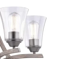 * Indoor Lighting|Best Reviews Of Patriot Lighting® Elegant Home Collette 5-Light Distressed Faux Wood & Brushed Pewter Chandelier