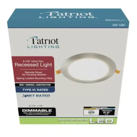 * Indoor Lighting|Best Reviews Of Patriot Lighting® 6-7/8″ Led Brushed Nickel Ultra-Thin Downlight