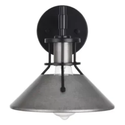 * Indoor Lighting|Best Reviews Of Patriot Lighting® Ashtyn Matte Black & Charcoal Patina 1-Light Vanity Light