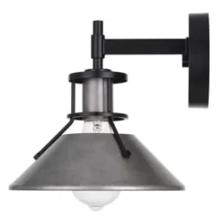 * Indoor Lighting|Best Reviews Of Patriot Lighting® Ashtyn Matte Black & Charcoal Patina 1-Light Vanity Light