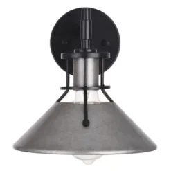 * Indoor Lighting|Best Reviews Of Patriot Lighting® Ashtyn Matte Black & Charcoal Patina 1-Light Vanity Light
