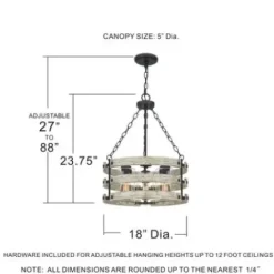 * Indoor Lighting|Best Reviews Of Patriot Lighting® Elegant Home Darring Matte Black & Faux Wood 3-Light Pendant
