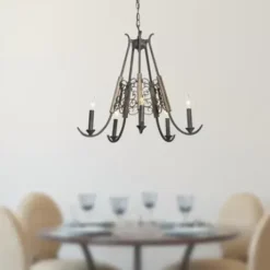 * Indoor Lighting|Best Sale Patriot Lighting® Seraphina Weatherd Zinc 5-Light Chandelier