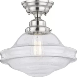 * Indoor Lighting|Best Sale Patriot Lighting® Huntley Satin Nickel Semi-Flush Mount Ceiling Light