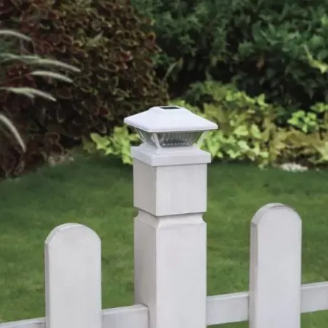 * Outdoor Lighting|Best Sale Patriot Lighting® Solar Led Lucy White Post Cap Landscape Light 2-Pack