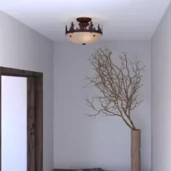 * Indoor Lighting|Best Sale Patriot Lighting® Yosemite Burnished Bronze 2 Light Semi-Flush Mount Ceiling Light