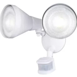 * Outdoor Lighting|Best Sale Patriot Lighting® Dualux White Dual Head Motion Sensor Outdoor Security Flood Light