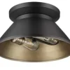 * Indoor Lighting|Best Sale Patriot Lighting® Kenneth Black & Gold 2-Light Flush Mount Ceiling Light