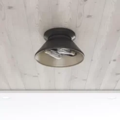 * Indoor Lighting|Best Sale Patriot Lighting® Kenneth Black & Gold 2-Light Flush Mount Ceiling Light