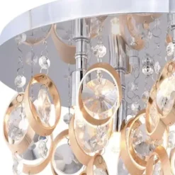 * Indoor Lighting|Best Sale Patriot Lighting® Elegant Home Raina Chrome & Copper 4-Light Flush Mount Ceiling Light