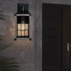 * Outdoor Lighting|Best Sale Patriot Lighting® Elegant Home Levon Weathered Gray Faux Wood & Black Outdoor Wall Light
