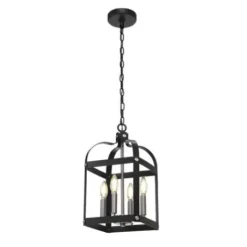 * Indoor Lighting|Brand New Patriot Lighting® Bazel Black 4-Light Pendant