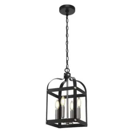 * Indoor Lighting|Brand New Patriot Lighting® Bazel Black 4-Light Pendant