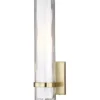* Indoor Lighting|Brand New Patriot Lighting® Vilo Natural Brass 1 Light Vanity Light