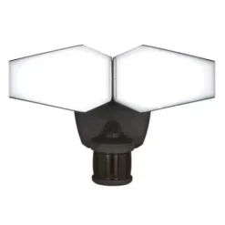 * Outdoor Lighting|Brand New Patriot Lighting® Dualux Bronze Led Dual Head Motion Sensor Link Outdoor Security Flood Light