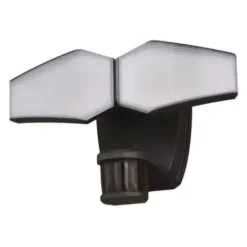* Outdoor Lighting|Brand New Patriot Lighting® Dualux Bronze Led Dual Head Motion Sensor Link Outdoor Security Flood Light