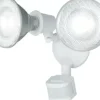 * Outdoor Lighting|Brand New Patriot Lighting® White Dual Head Motion Sensor Outdoor Security Flood Light